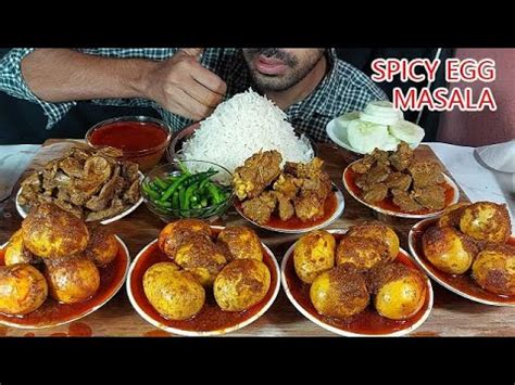 MASSIVE Egg Masala Curry Chicken Liver And Gizzard With Mutton Liver