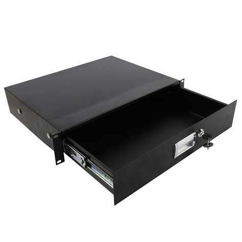 19 2u Steel Plate Dj Drawer Equipment Cabinet With Keys Black Party