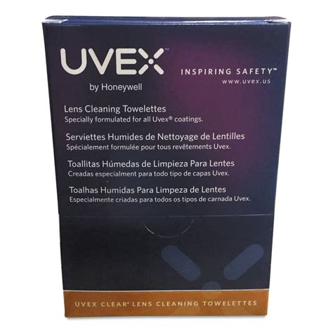 honeywell uvex lens cleaning moistened towelettes 100 box
