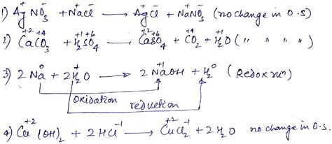 Which Of The Following Is Redox Reaction 1 Agno3 Nacl 61630