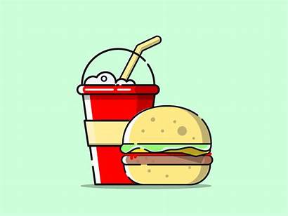 Milkshake Fast Dribbble Hamburger Drawings
