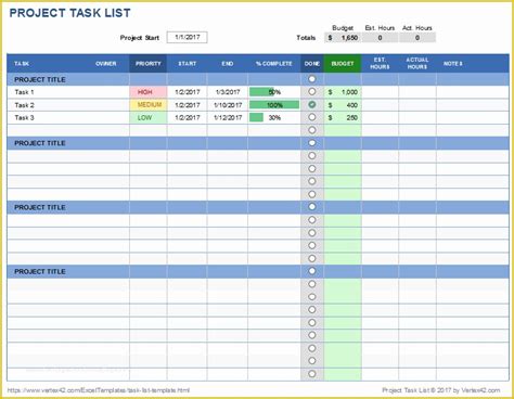 Free Task Tracker Template Of Multiple Project Task List Tracking