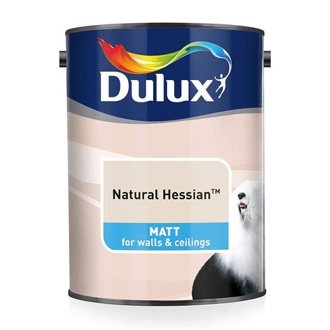 Dulux Matt Emulsion Paint For Walls And Ceilings Natural Hessian 5l
