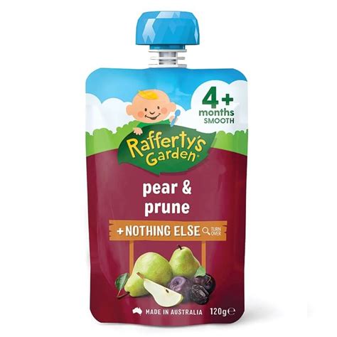 Pear And Prune Pouch Baby Food Puree Raffertys Garden