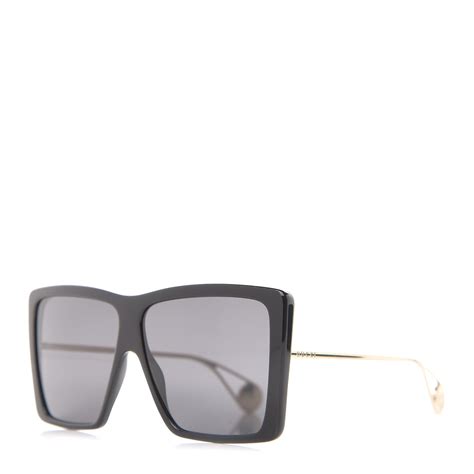 gucci acetate oversize square frame gg0434s sunglasses black 606537 fashionphile