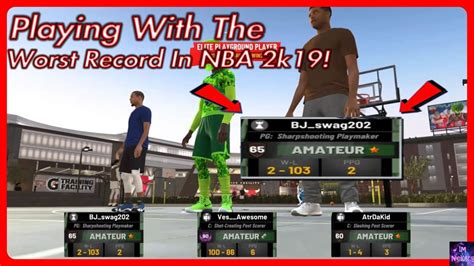 Absolutely no copyright infringement is intented, all audio and video clips are the sole property of their respective owners. Playing With The WORST Record In NBA 2K19! - YouTube