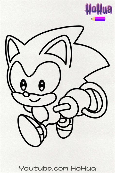 Chibi Sonic From Sonic The Hedgehog Line Art Coloring Page By Hohua