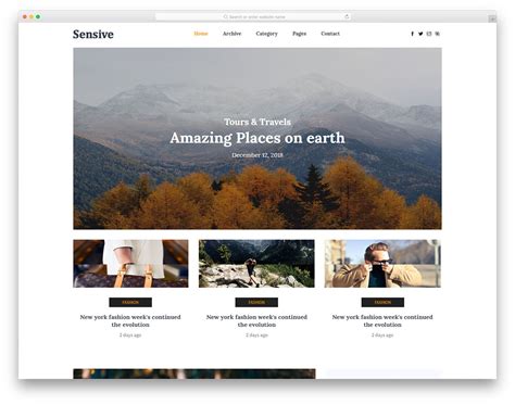 Sensive - Free Simple Blog Website Template 2022 - Colorlib