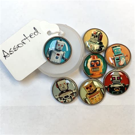 Robot Buttons 34 Inch Assorted