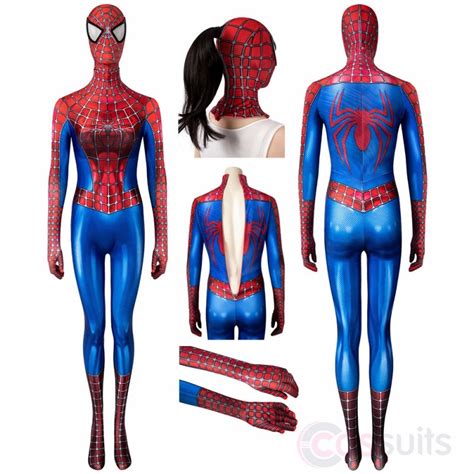 Female Spiderman Costume Spider Man Tobey Maguire Cosplay Jumpsuit Female Spiderman Spiderman