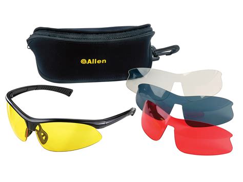 Allen Pro Class Shooting Glasses Black Frame Clear Yellow Vermilion