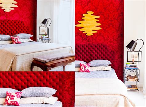 Red Cream Bedroom Design