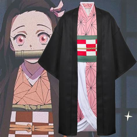 Kimetsu No Yaiba Nezuko Kamado Cosplay Kimono Costume Complete Set