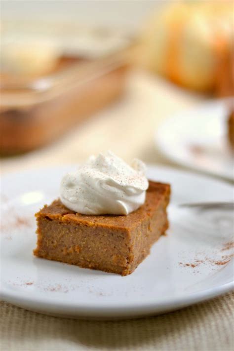 Pumpkin bars are a popular fall treat, but they can be served at any time during the year. Whole Wheat Crustless Pumpkin Pie Bars(Dairy Free Option ...