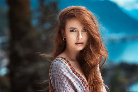 Brown Eyes Redhead Woman Girl Depth Of Field Model Long Hair Wallpaper Coolwallpapersme