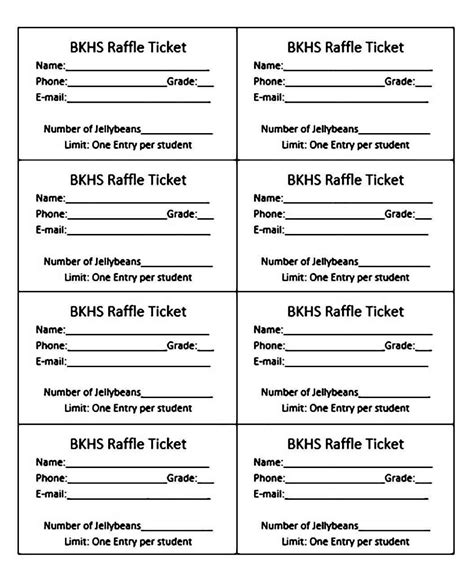 Free Printable Raffle Ticket Templates