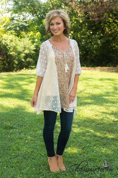 Natural Beauty Top Tunic Ivory Olive Over 60 Fashion Fashion Fashion Over 50