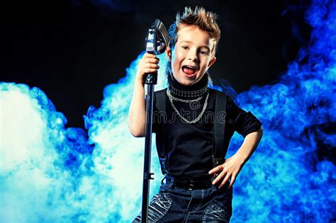 Cool Boy Singing Stock Photo Image Of Generation Costume 32424472