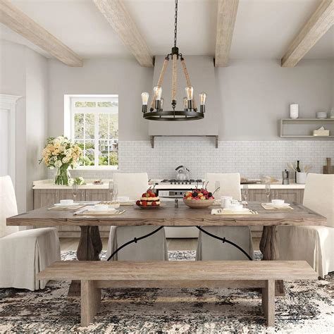 Lnc Farmhouse Chandeliers For Dining Rooms Rustic Hanging