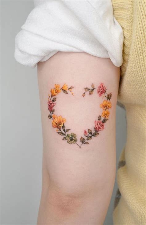Heart Flowers Tattoo Inkstylemag