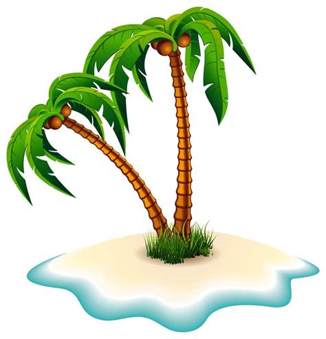An Island With Two Palm Trees On It