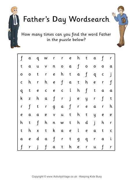 Fathers Day Word Search 2