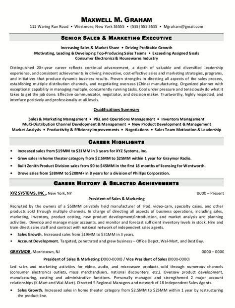 Sales executive resume sample inspires you with ideas and examples of what do you put in the objective, skills, responsibilities and duties. Resume Sample 5 - Senior Sales & Marketing Executive ...