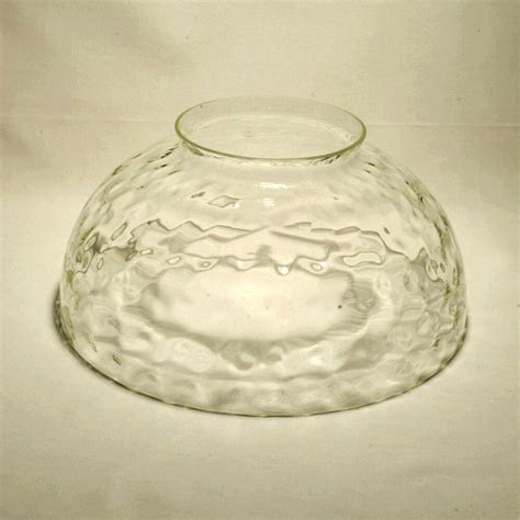 Antique Clear Glass Thumbprint Pattern Hanging Oil Lamp Shade 14