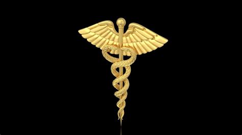 Caduceus Medical Symbol 3d Model 3d Printable Cgtrader