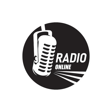 Premium Vector Online Radio Live Broadcast Icon With Microphone