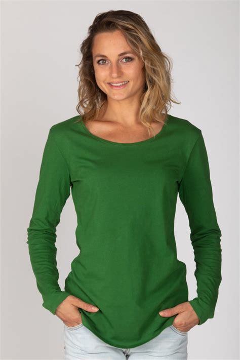 Basic Bio Langarm T Shirt Ladies Nr2 Green Brandless Shop