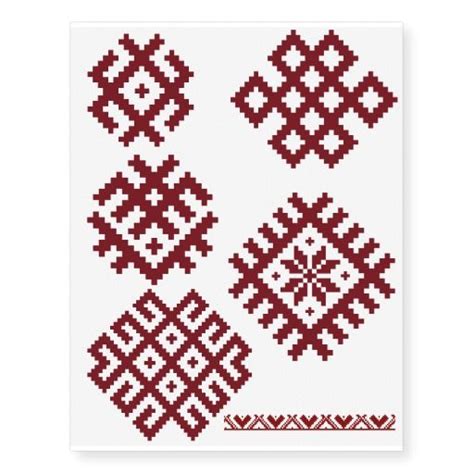 Traditional Latvian Folk Design Symbols Tattoos Russian Embroidery