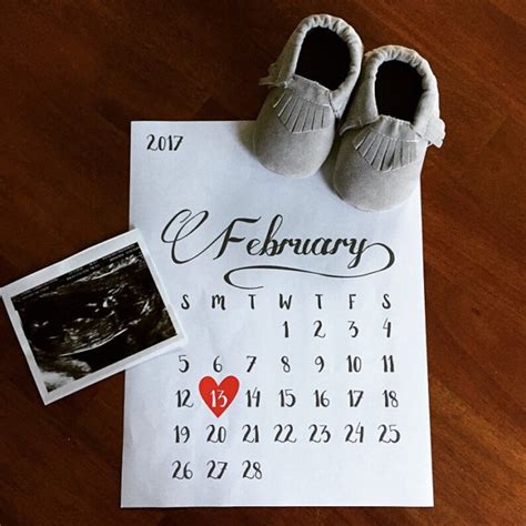Pregnancy Announcement Calendar Calendar With Due Date Etsy
