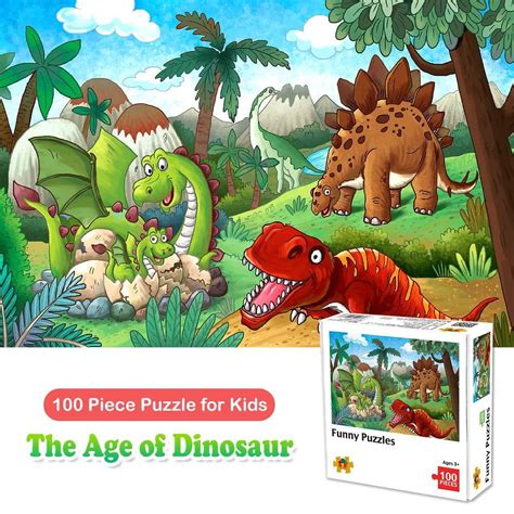 100 Piece Jigsaw Puzzles For Kids Ages 4 8 The Age Of Dinosaur Puzzles