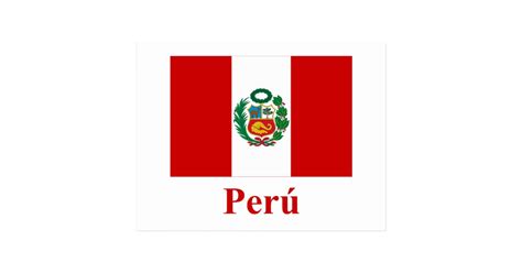 Weiße und grüne flagge von peru kunst, flagge von peru nationalflagge consulado del peru in. Peru-Flagge mit Namen auf spanisch Postkarte | Zazzle.de