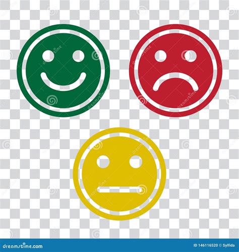 Green Red And Yellow Smileys Emoticons Icon On Transparent Background