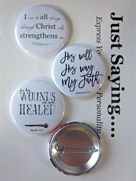 Christian Theme 3 Pk Novelty Buttonspins His Will His Way My Faith