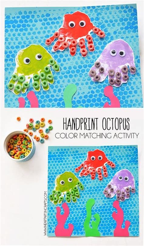 Handprint Octopus Color Matching Activity For Preschoolers Teach Your