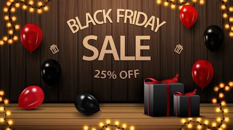 Premium Vector Black Friday Sale Up To 25 Off Discount Banner With
