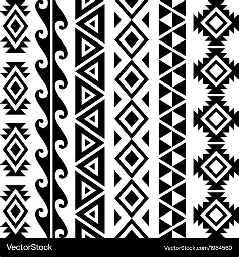Aztec Tribal Seamless Pattern Designs Royalty Free Vector