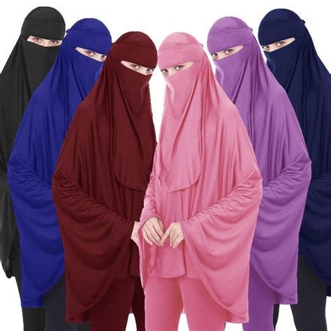 muslim women niqab long khimar hijab veil scarf amira abaya islamic overhead arab prayer garment