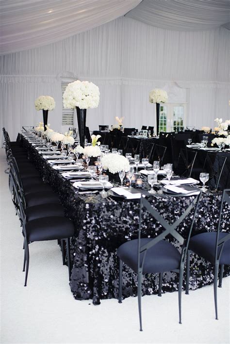 An Elegant Black And White Wedding Reception