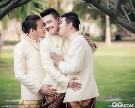 泰国三名男同性恋举行婚礼成全球首例 话题gq男士网