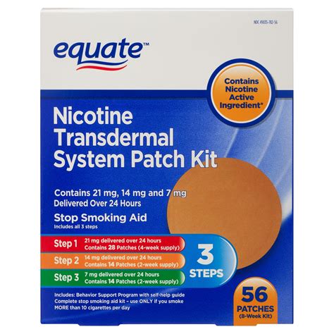 Equate Transdermal System Nicotine Patch Step Kit Count Walmart