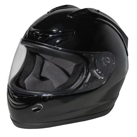 Fuel Adult Full Face Motorcycle Helmet Dot Approved Gloss Black Large