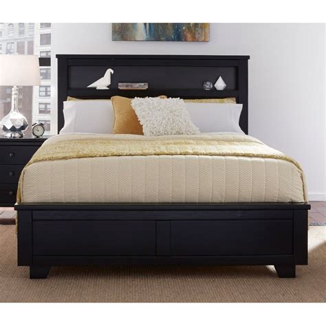 Simple and elegant, the houchins upholstered bed with storage will make a lasting impression in your room. Black Contemporary Queen Storage Bed with Bookcase - Diego ...