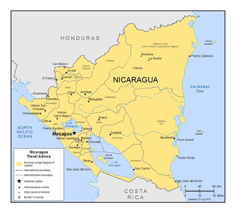 Detailed Political And Administrative Divisions Map Of Nicaragua With