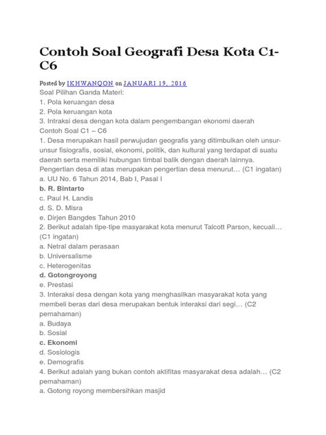 Jangan lupa subscribe dan aktifkan notifikasi nya untuk tau video terbaru. Contoh Soal Geografi C1-C6