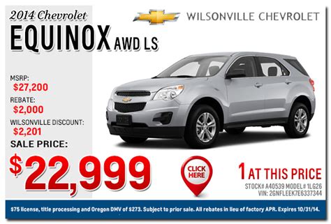 New 2015 Chevy Car Specials Portland And Salem Or New Suv And Vehicle
