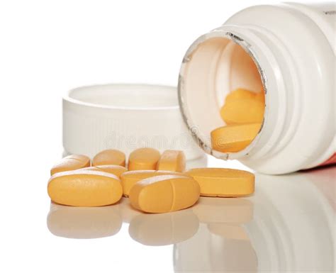 Yellow Pills Stock Image Image Of Medicinal Vitamins 7669895